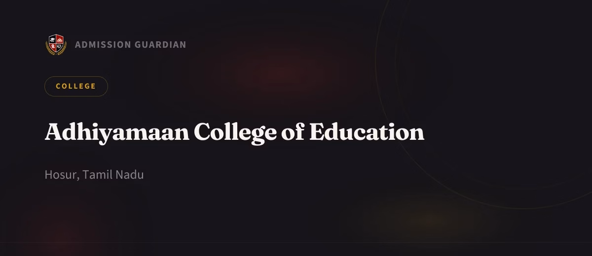 Adhiyamaan College of Education cover photo 1