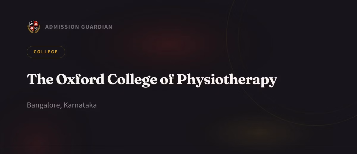 The Oxford College of Physiotherapy cover photo 1
