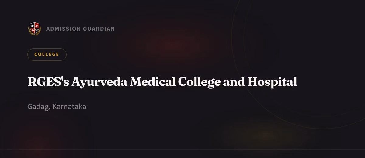 RGES's Ayurveda Medical College and Hospital cover photo 1
