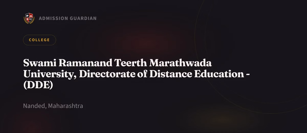 Swami Ramanand Teerth Marathwada University, Directorate of Distance Education - (DDE) cover photo 1