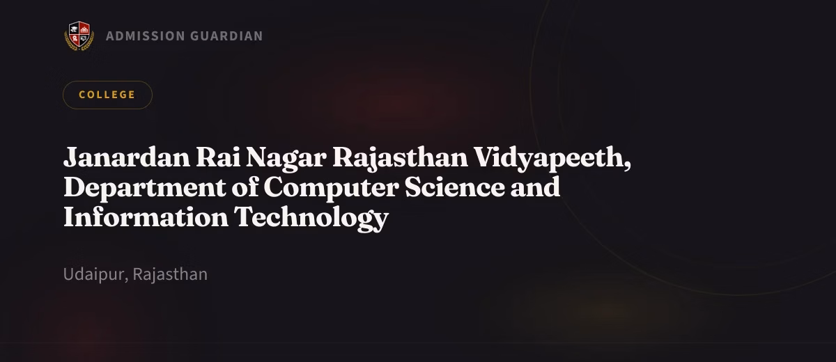 Janardan Rai Nagar Rajasthan Vidyapeeth, Department of Computer Science and Information Technology cover photo 1
