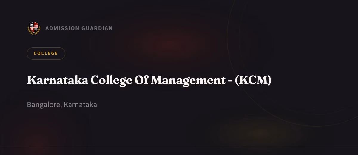 Karnataka College Of Management - (KCM) cover photo 1