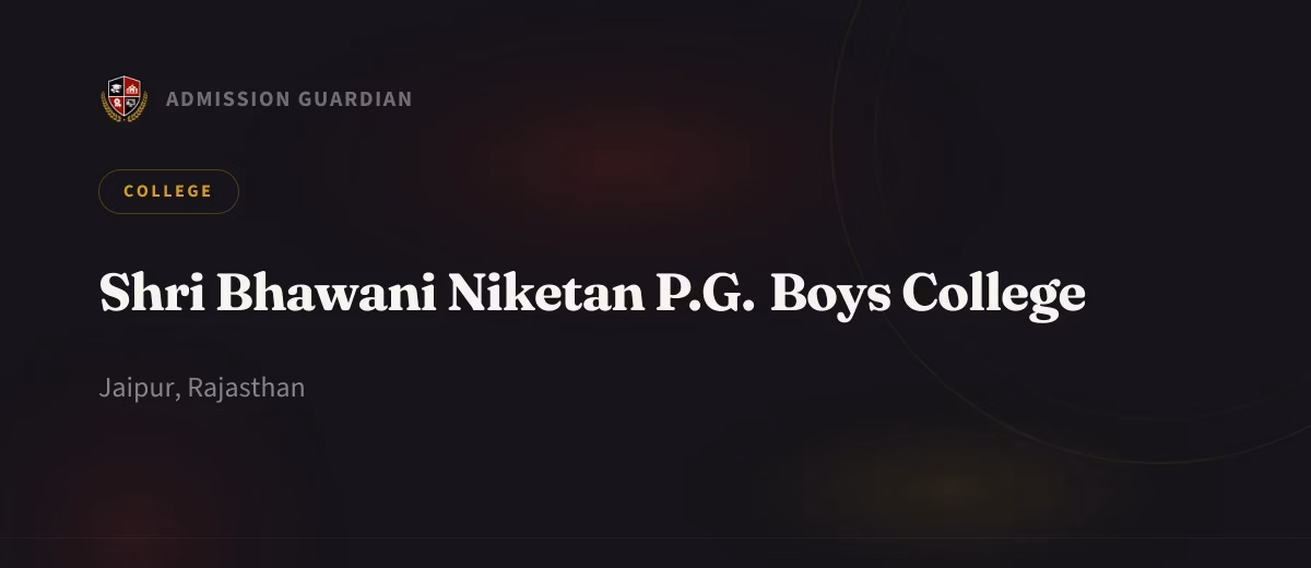 Shri Bhawani Niketan P.G. Boys College cover photo 1