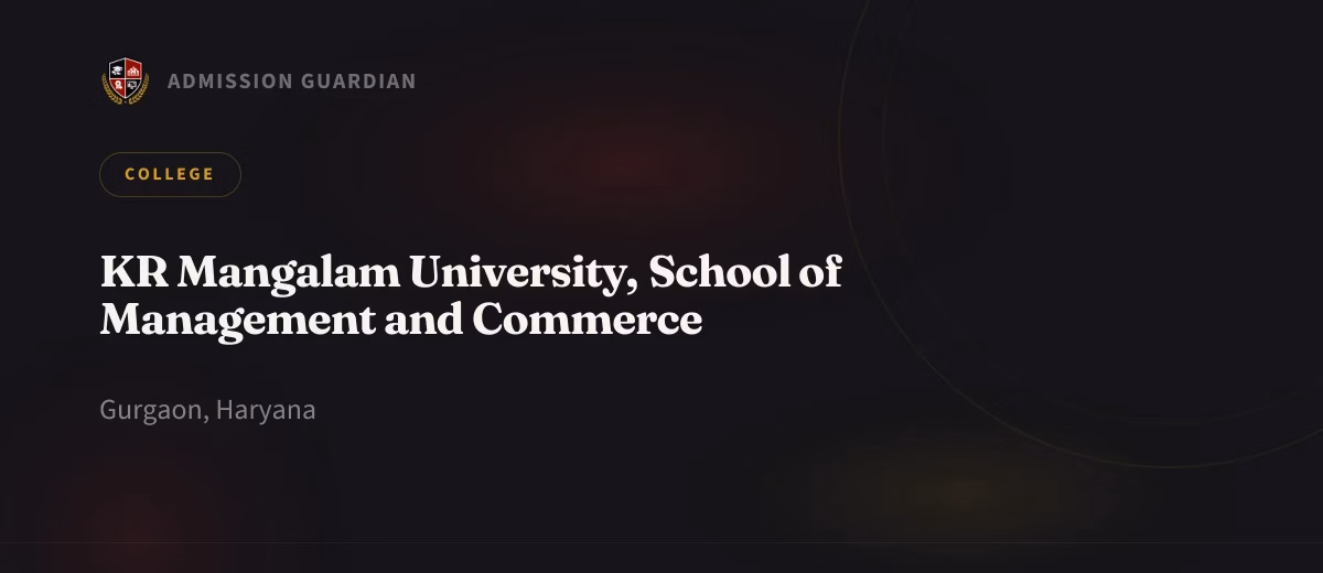 KR Mangalam University, School of Management and Commerce cover photo 1