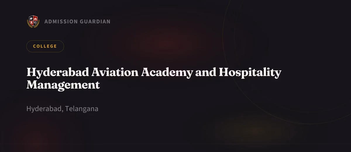 Hyderabad Aviation Academy and Hospitality Management cover photo 1