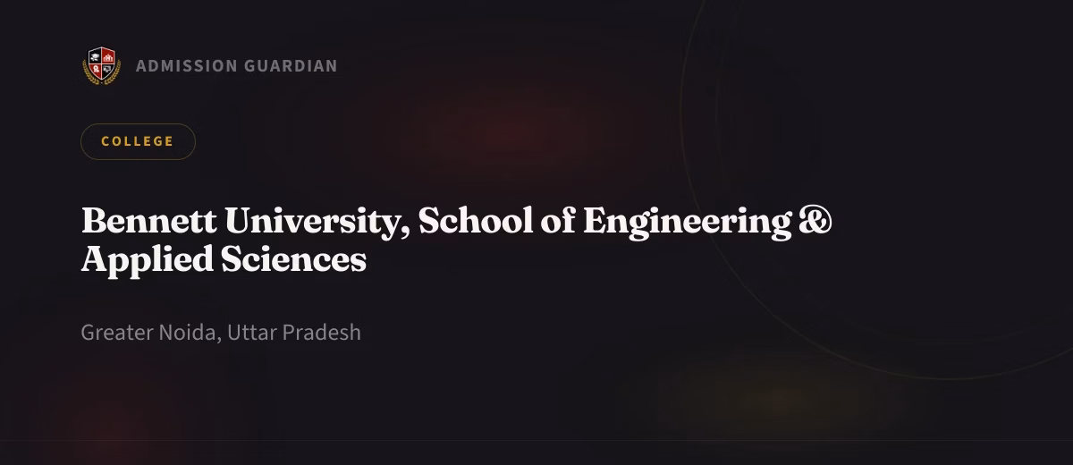 Bennett University, School of Engineering & Applied Sciences cover photo 1