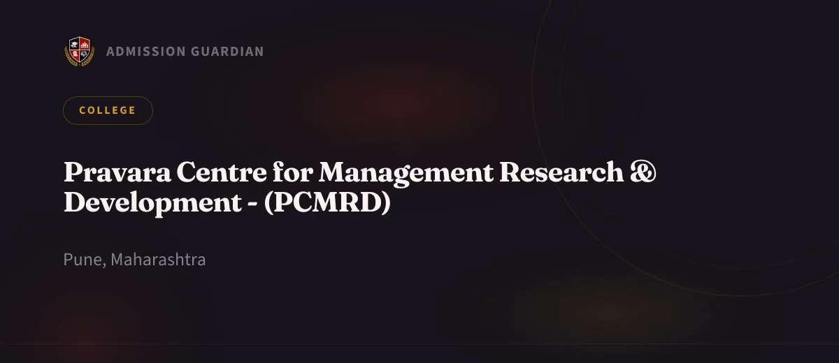 Pravara Centre for Management Research & Development - (PCMRD) cover photo 1