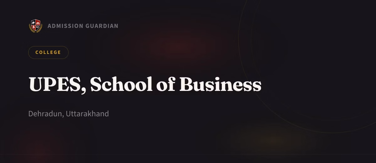 UPES, School of Business cover photo 1