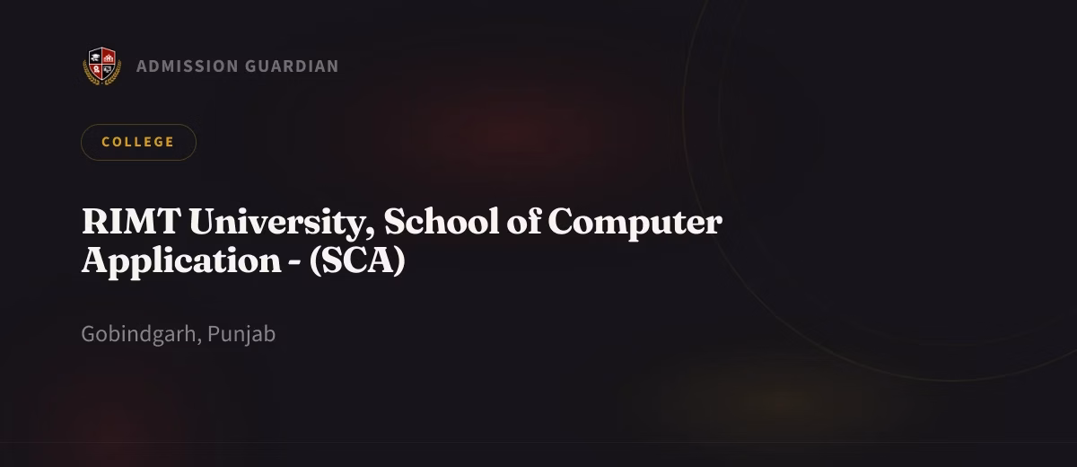 RIMT University, School of Computer Application - (SCA) cover photo 1