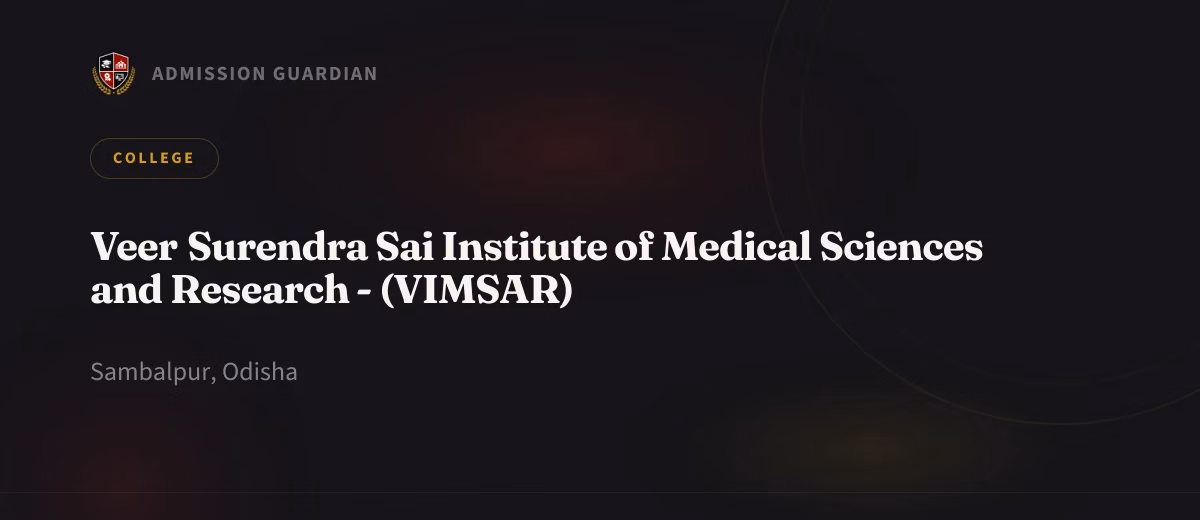 Veer Surendra Sai Institute of Medical Sciences and Research - (VIMSAR) cover photo 1