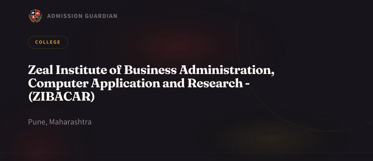 Zeal Institute of Business Administration, Computer Application and Research - (ZIBACAR) cover photo 1