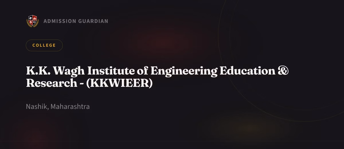 K.K. Wagh Institute of Engineering Education & Research - (KKWIEER) cover photo 1