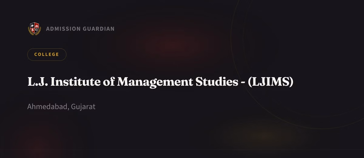 L.J. Institute of Management Studies - (LJIMS) cover photo 1