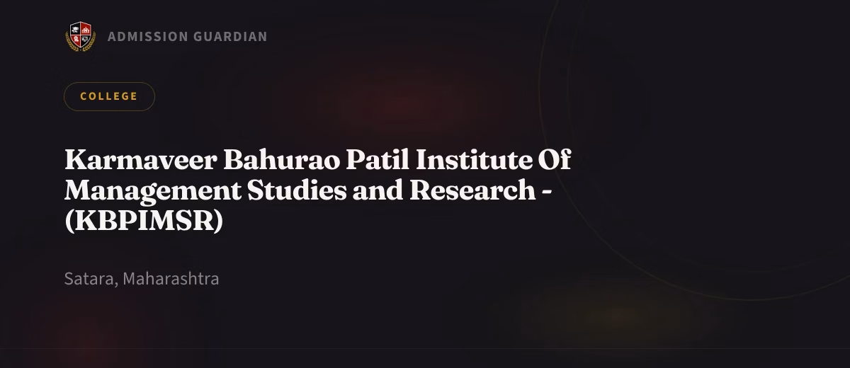 Karmaveer Bahurao Patil Institute Of Management Studies and Research - (KBPIMSR) cover photo 1