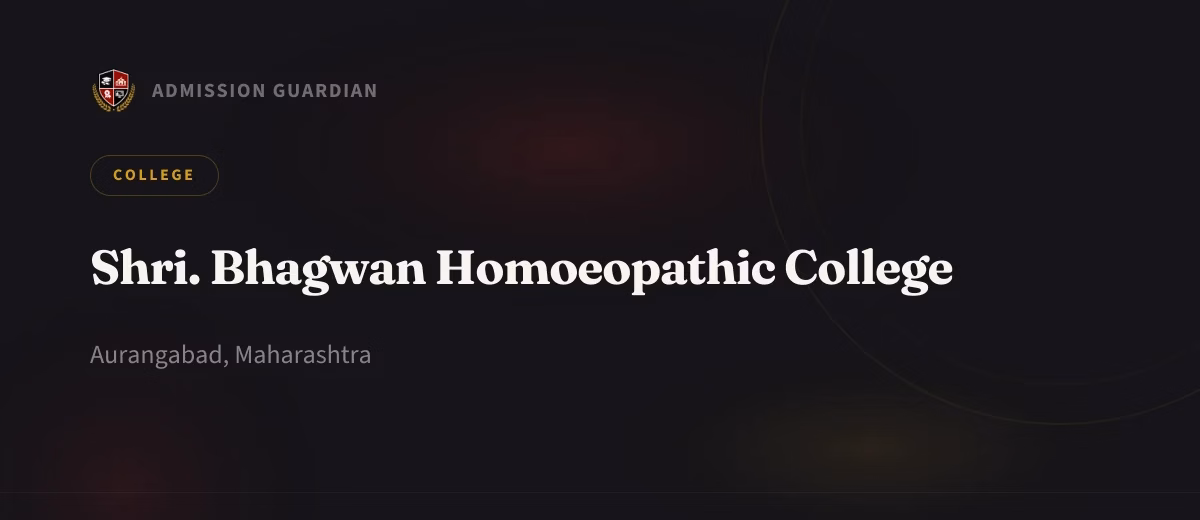 Shri. Bhagwan Homoeopathic College cover photo 1