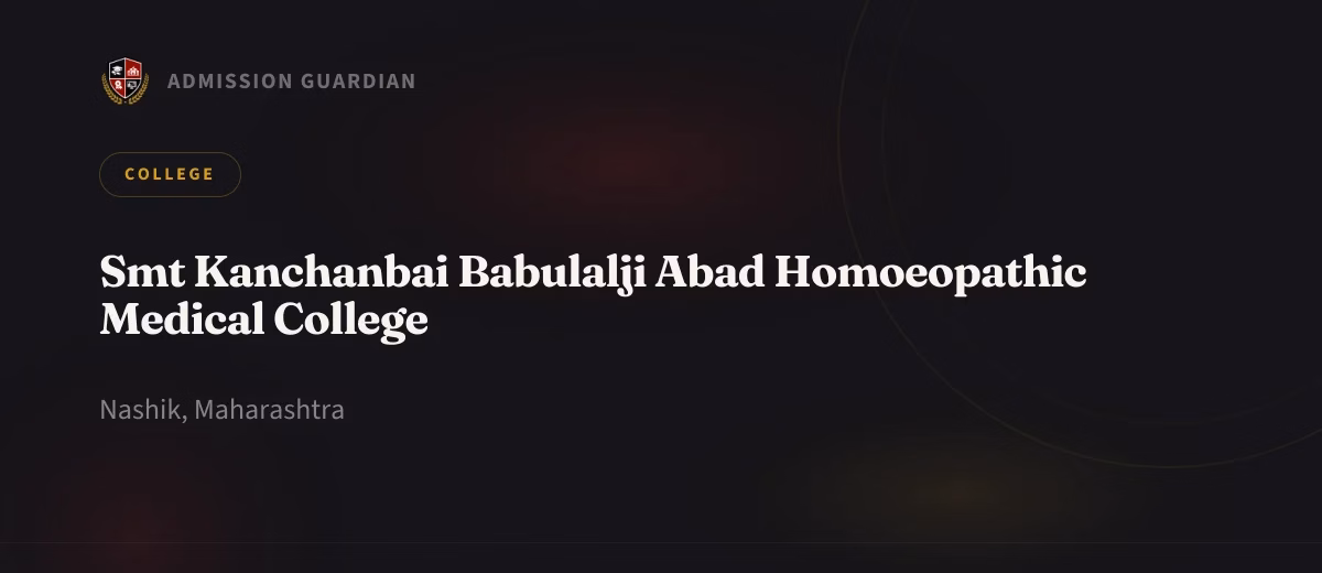 Smt Kanchanbai Babulalji Abad Homoeopathic Medical College cover photo 1