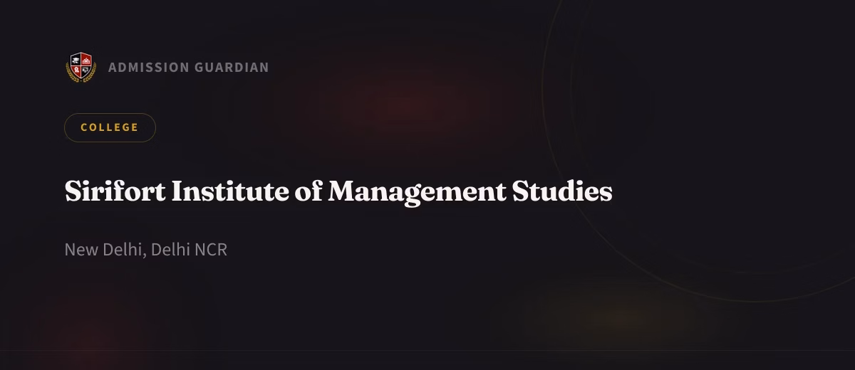 Sirifort Institute of Management Studies cover photo 1