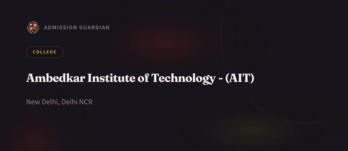 Ambedkar Institute of Technology - (AIT) cover photo 1