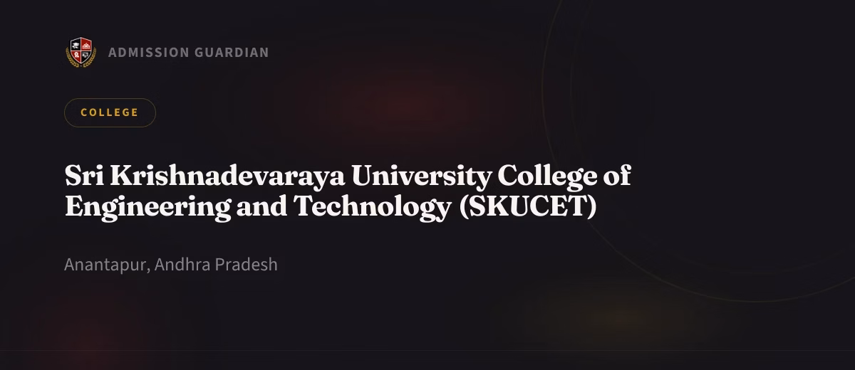 Sri Krishnadevaraya University College of Engineering and Technology (SKUCET) cover photo 1
