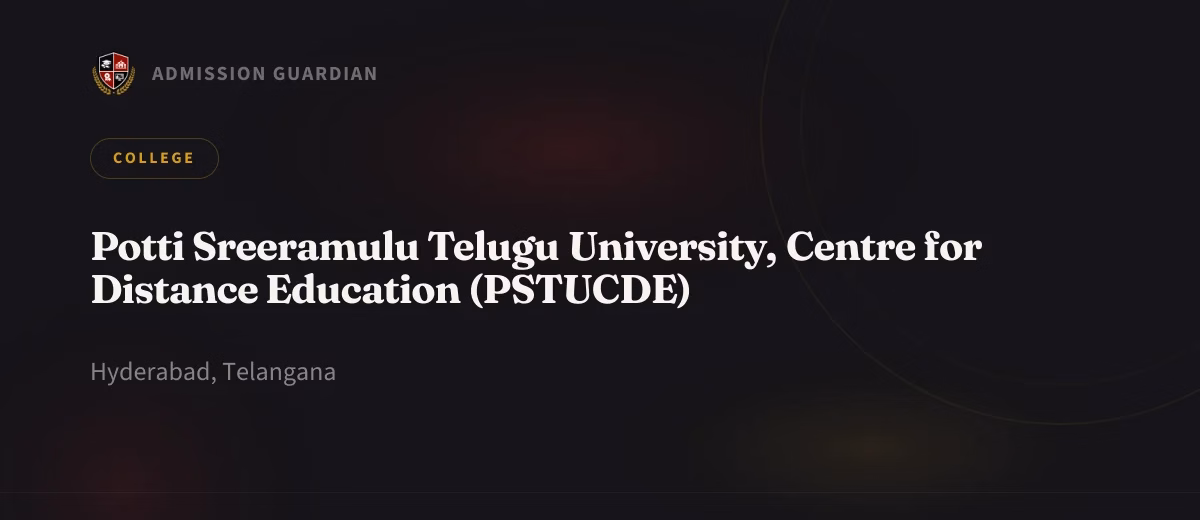 Potti Sreeramulu Telugu University, Centre for Distance Education (PSTUCDE) cover photo 1