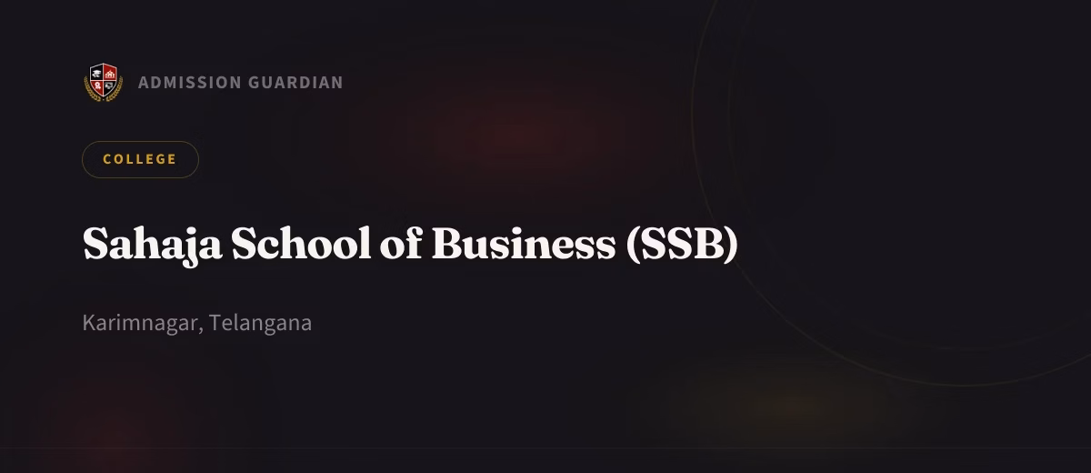 Sahaja School of Business (SSB) cover photo 1