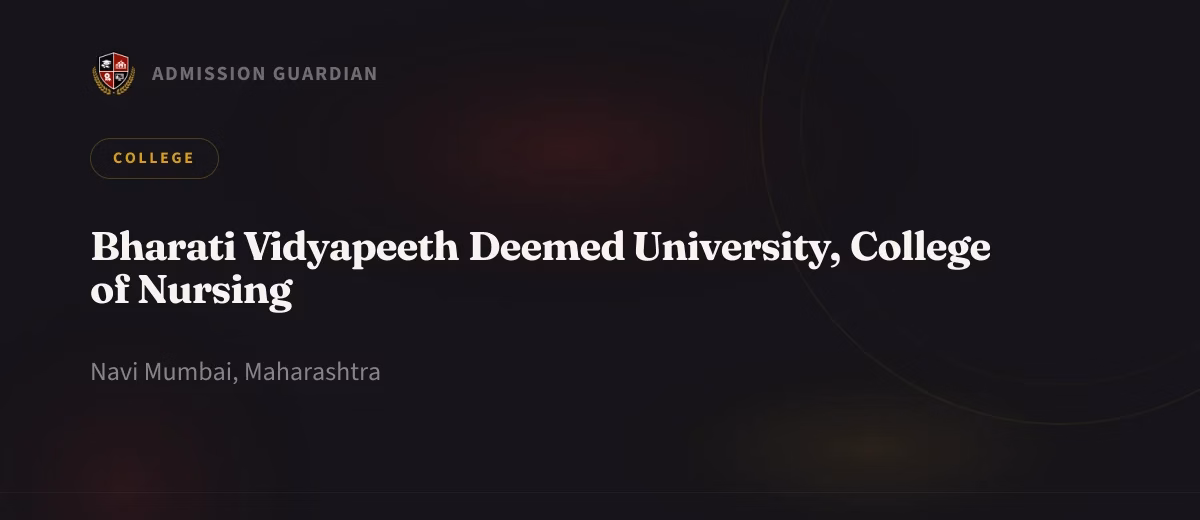 Bharati Vidyapeeth Deemed University, College of Nursing cover photo 1
