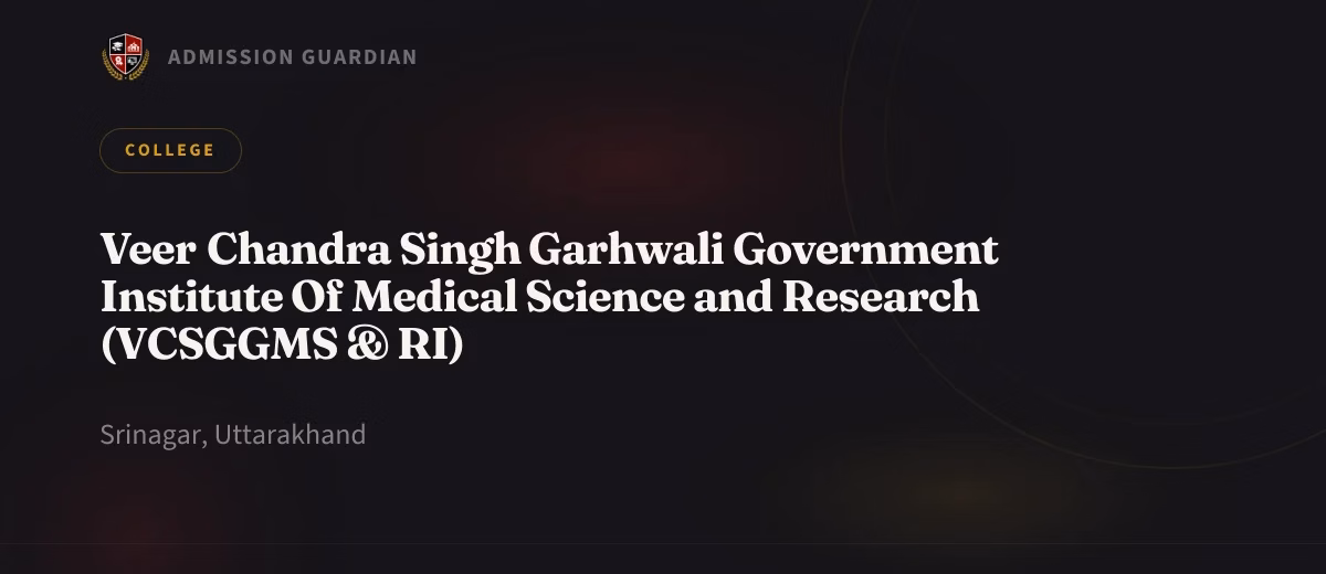Veer Chandra Singh Garhwali Government Institute Of Medical Science and Research (VCSGGMS & RI) cover photo 1