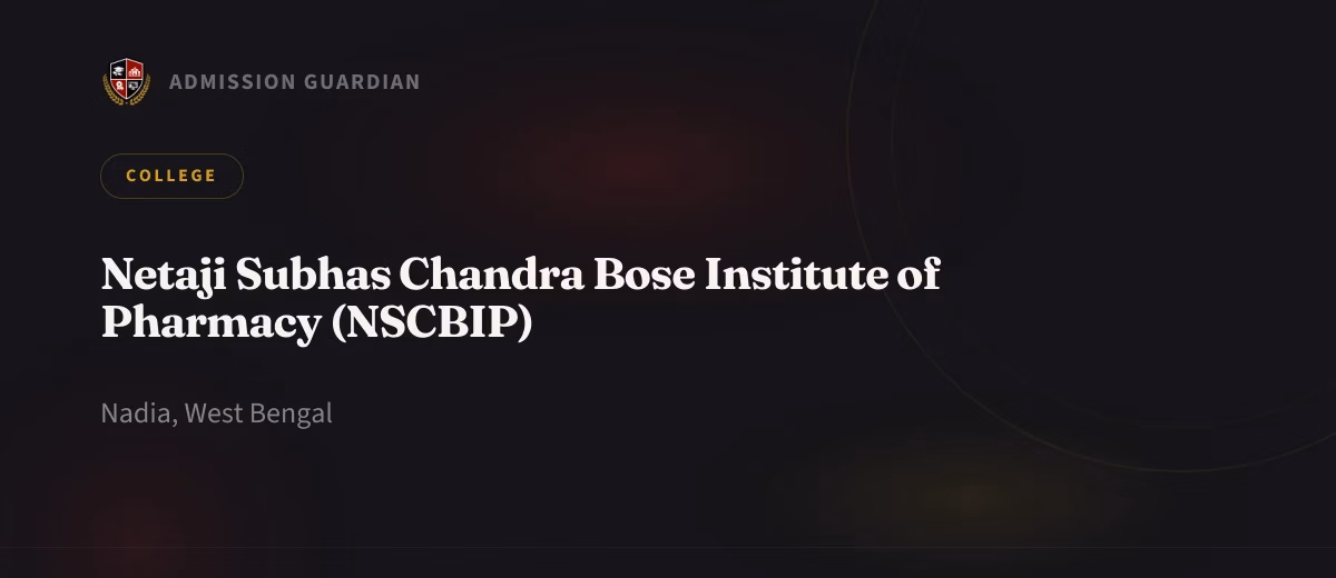 Netaji Subhas Chandra Bose Institute of Pharmacy (NSCBIP) cover photo 1