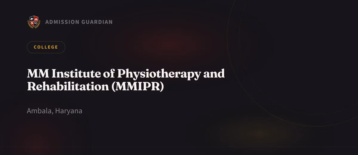 MM Institute of Physiotherapy and Rehabilitation (MMIPR) cover photo 1