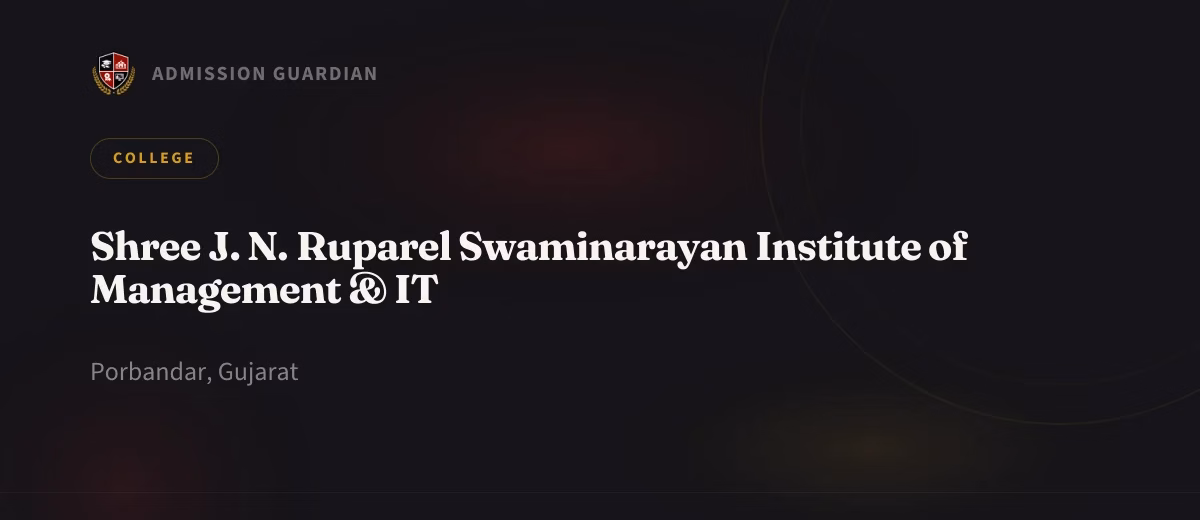 Shree J. N. Ruparel Swaminarayan Institute of Management & IT cover photo 1