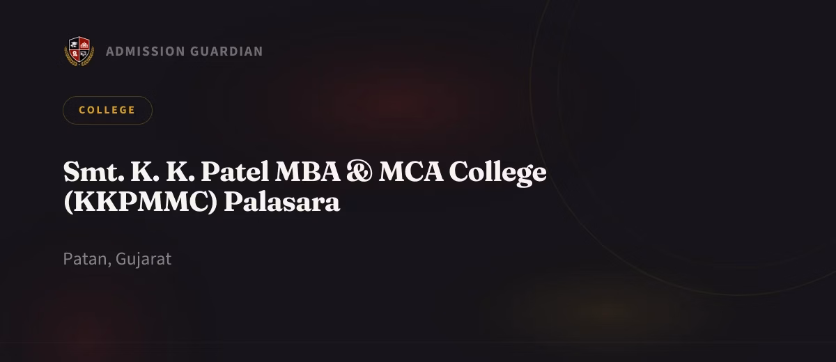 Smt. K. K. Patel MBA & MCA College (KKPMMC) Palasara cover photo 1