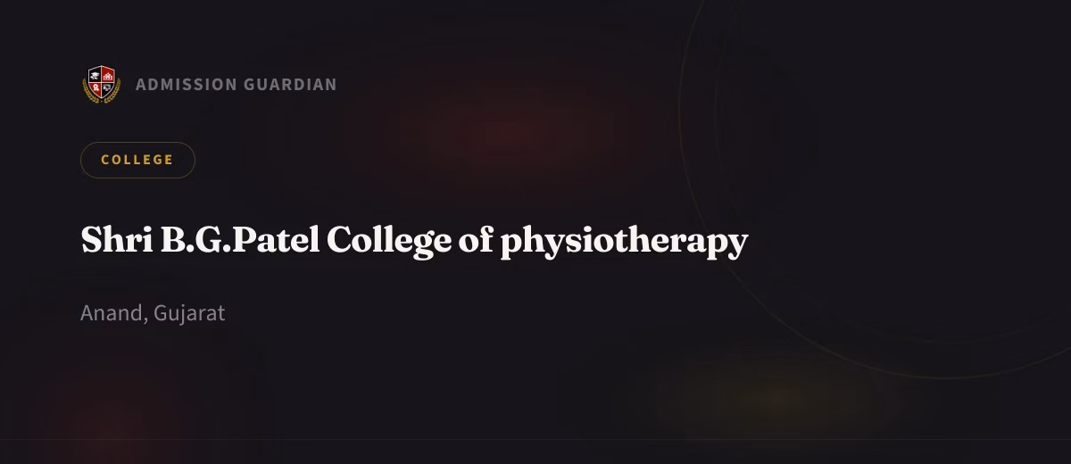 Shri B.G.Patel College of physiotherapy cover photo 1