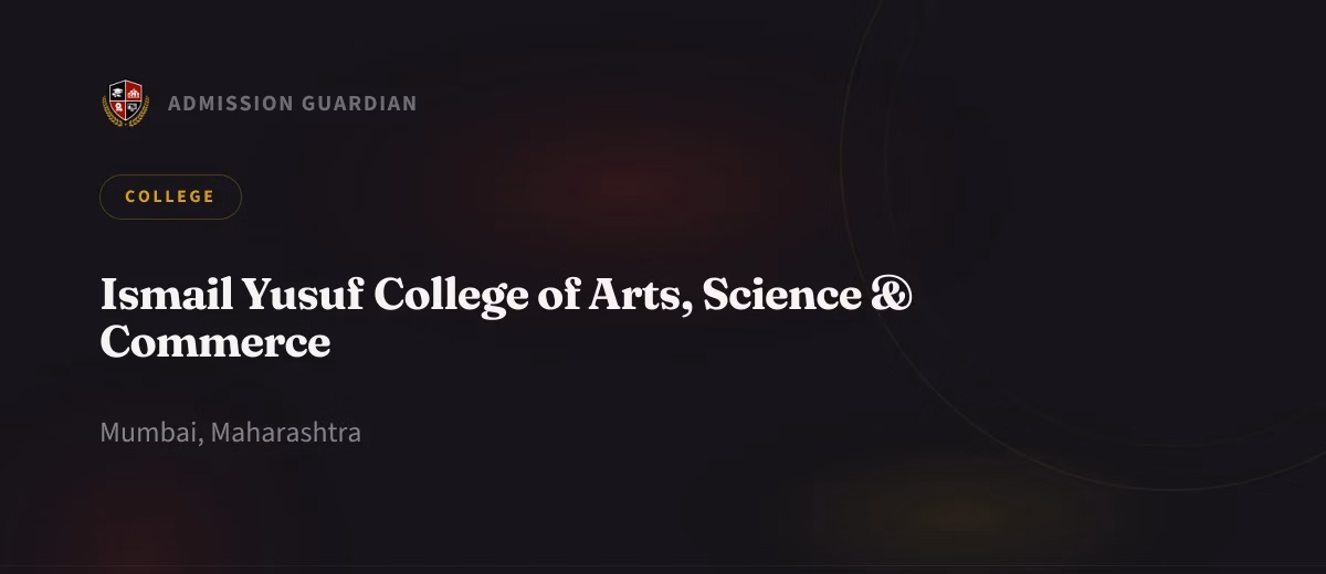 Ismail Yusuf College of Arts, Science & Commerce cover photo 1