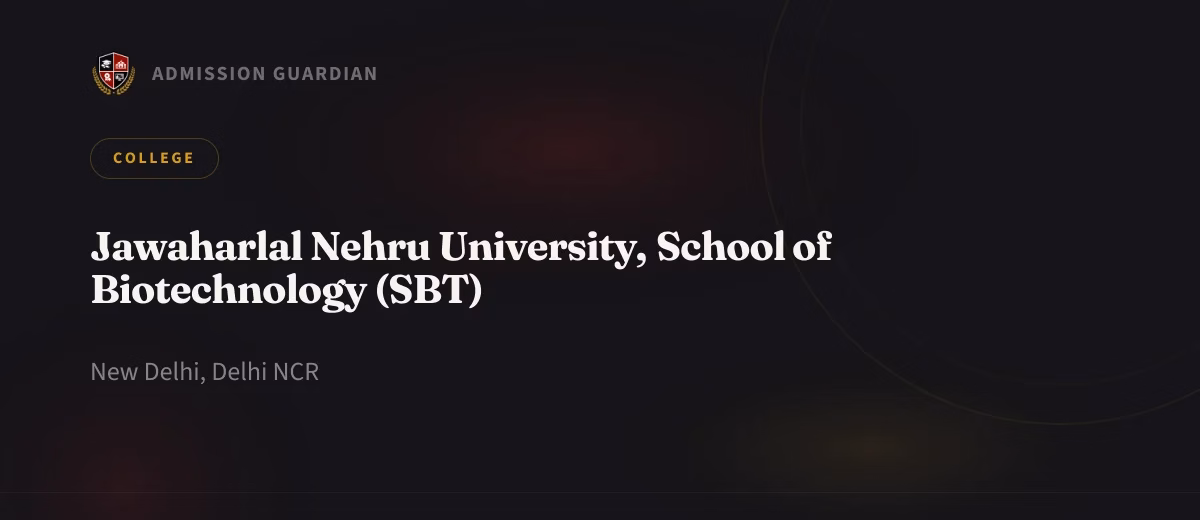 Jawaharlal Nehru University, School of Biotechnology (SBT) cover photo 1