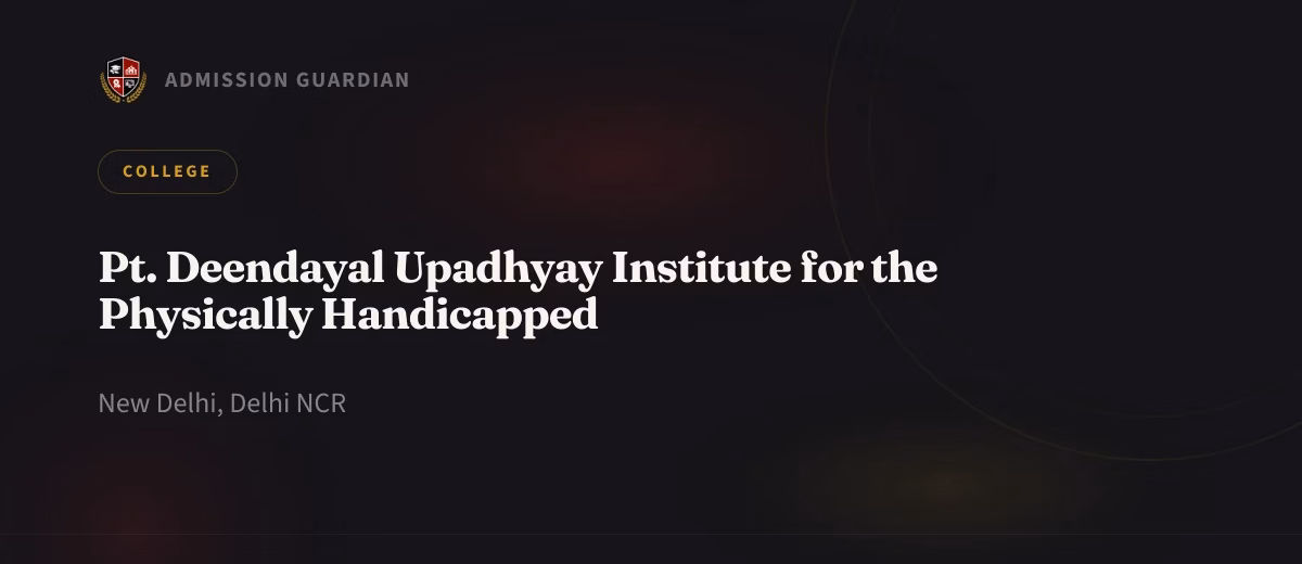 Pt. Deendayal Upadhyay Institute for the Physically Handicapped cover photo 1