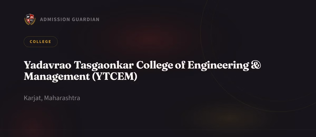 Yadavrao Tasgaonkar College of Engineering & Management (YTCEM) cover photo 1