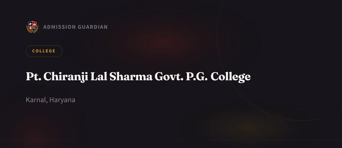 Pt. Chiranji Lal Sharma Govt. P.G. College cover photo 1