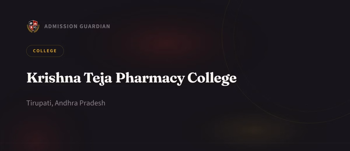 Krishna Teja Pharmacy College cover photo 1