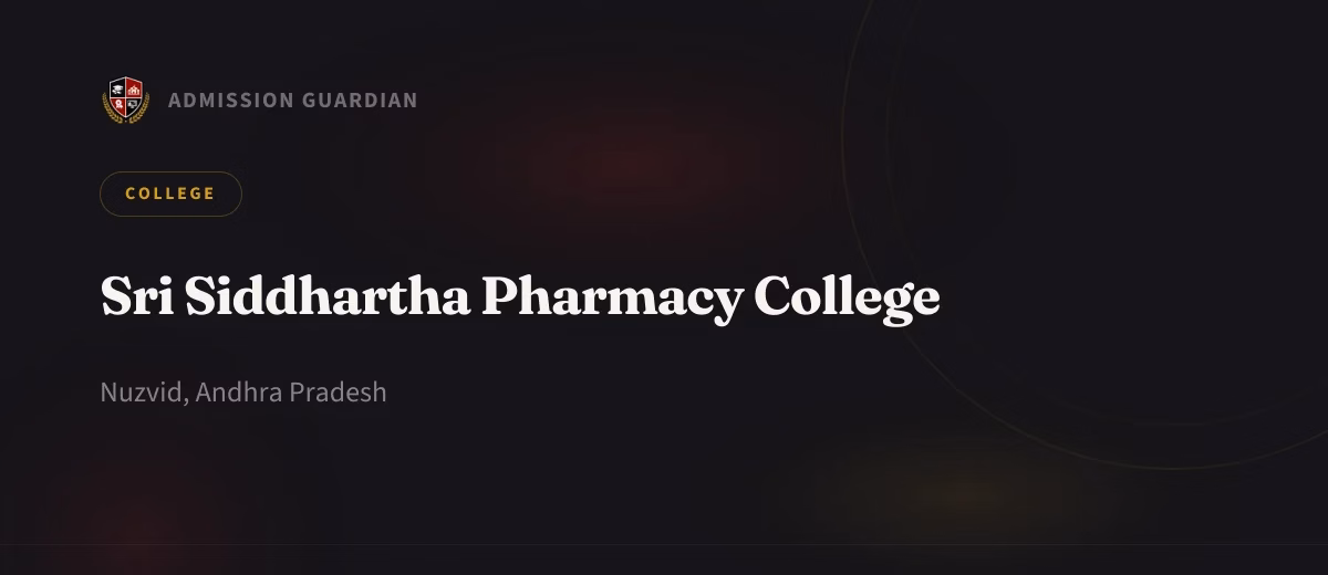 Sri Siddhartha Pharmacy College cover photo 1