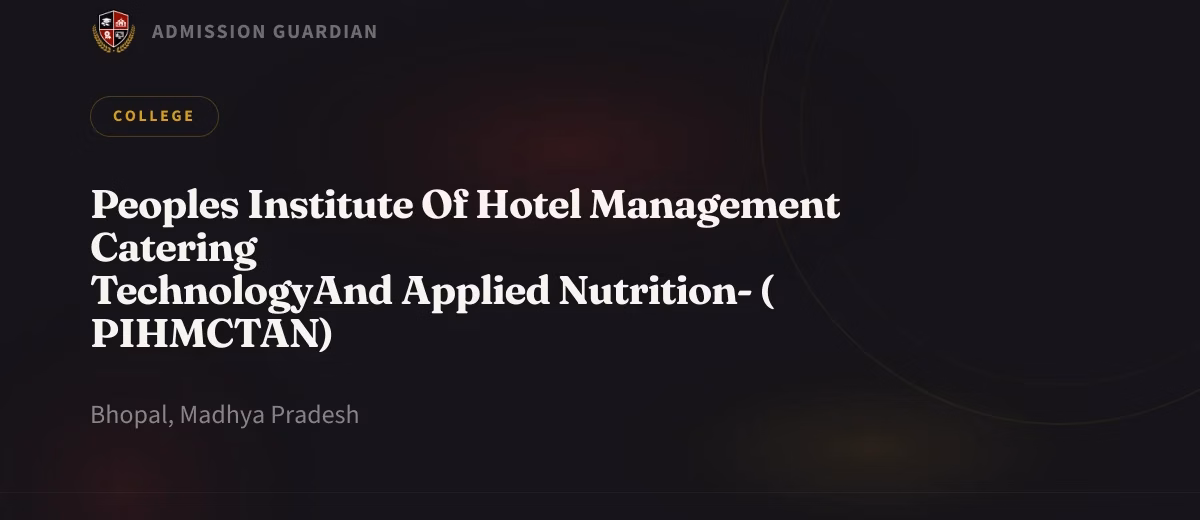 Peoples Institute Of Hotel Management Catering
Technology And Applied Nutrition- (PIHMCTAN) cover photo 1