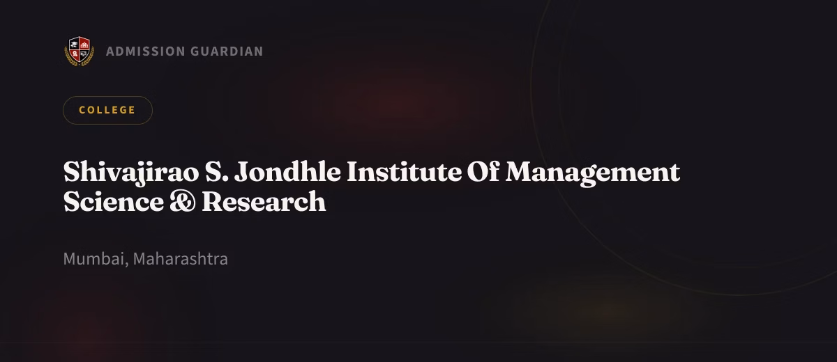 Shivajirao S. Jondhle Institute Of Management Science & Research cover photo 1