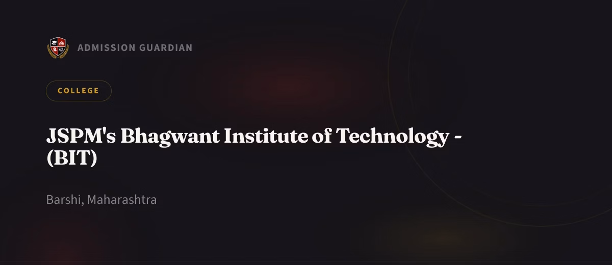 JSPM's Bhagwant Institute of Technology - (BIT) cover photo 1
