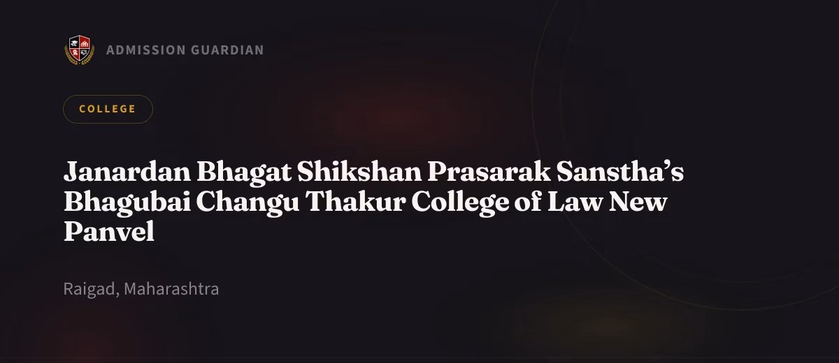 Janardan Bhagat Shikshan Prasarak Sanstha’s Bhagubai Changu Thakur College of Law New Panvel cover photo 1
