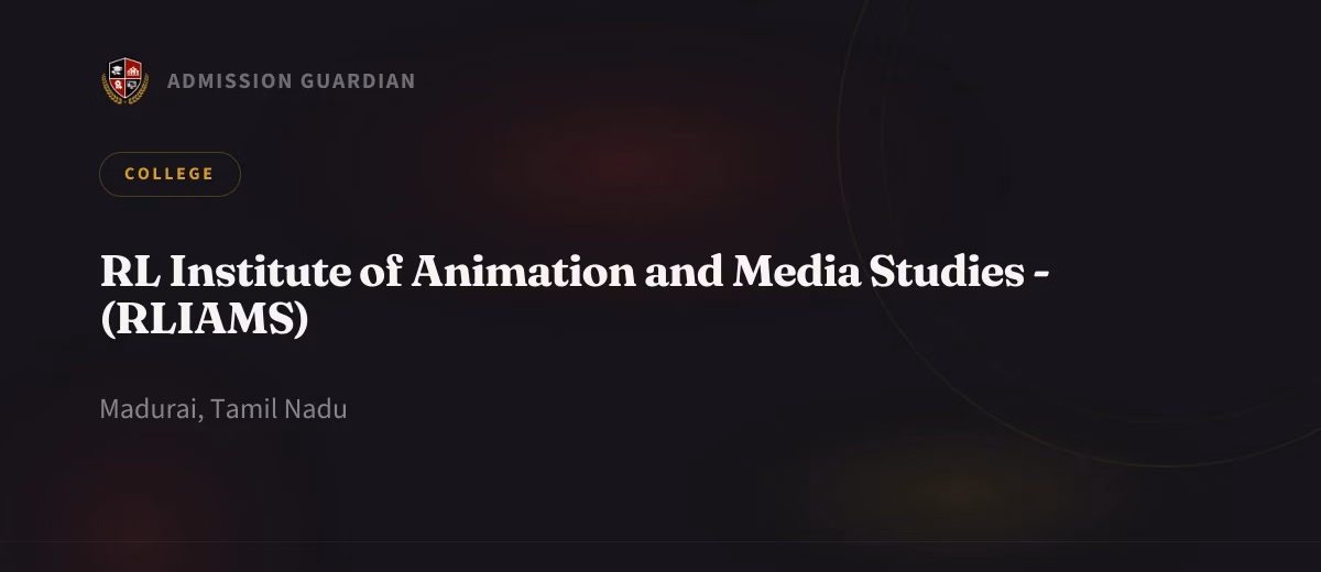 RL Institute of Animation and Media Studies - (RLIAMS) cover photo 1