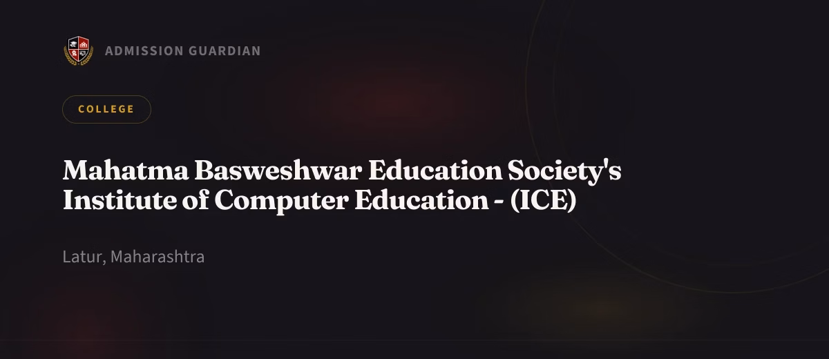 Mahatma Basweshwar Education Society's Institute of Computer Education - (ICE) cover photo 1