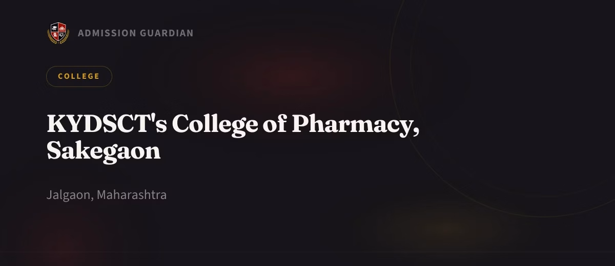 KYDSCT's College of Pharmacy, Sakegaon cover photo 1
