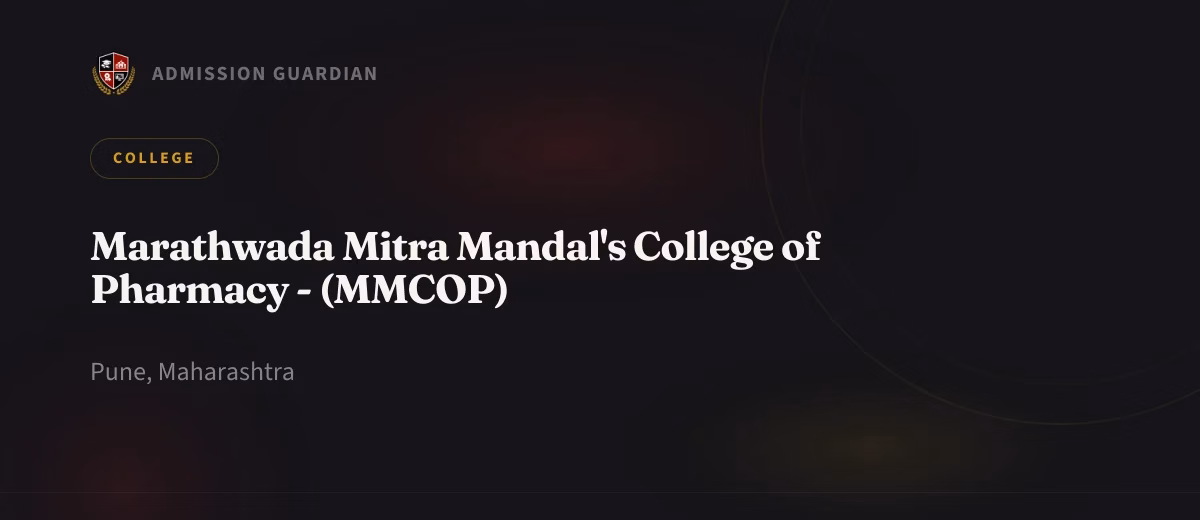 Marathwada Mitra Mandal's College of Pharmacy - (MMCOP) cover photo 1