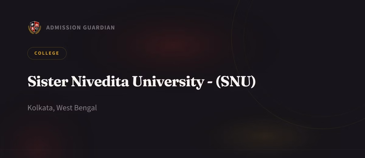 Sister Nivedita University - (SNU) cover photo 1