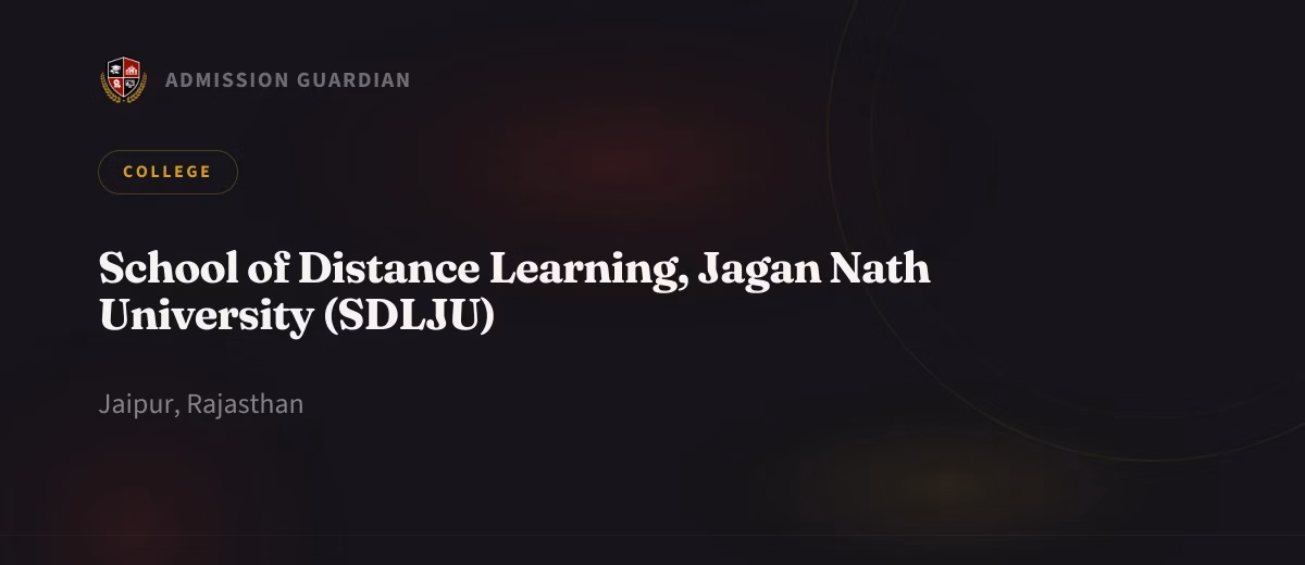 School of Distance Learning, Jagan Nath University (SDLJU) cover photo 1