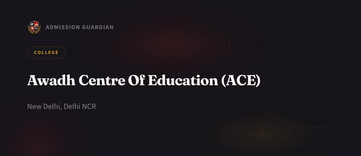 Awadh Centre Of Education (ACE) cover photo 1